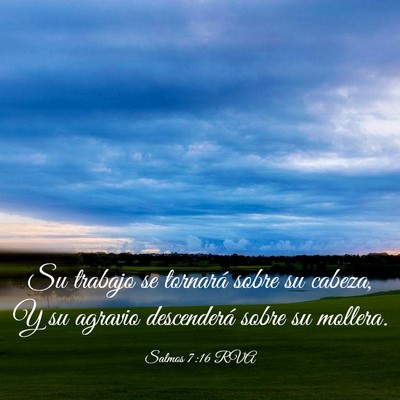 Picture 03 - Salmos 7:16 RVA - Su trabajo se tornará sobre su cabeza, Y su - Bible Verse Picture