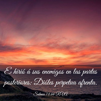 Picture 03 - Salmos 78:66 RVA - E hirió á sus enemigos en las partes - Bible Verse Picture