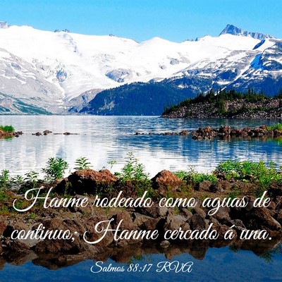 Picture 03 - Salmos 88:17 RVA - Hanme rodeado como aguas de continuo; Hanme - Bible Verse Picture