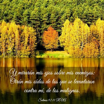 Picture 03 - Salmos 92:11 RVA - Y mirarán mis ojos sobre mis enemigos: Oirán - Bible Verse Picture