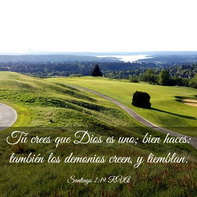 Picture 03 - Santiago 2:19 RVA - Tú crees que Dios es uno; bien haces: también - Bible Verse Picture