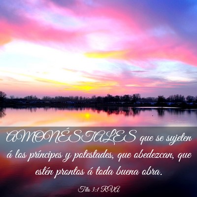 Picture 03 - Tito 3:1 RVA - AMONÉSTALES que se sujeten á los príncipes y - Bible Verse Picture