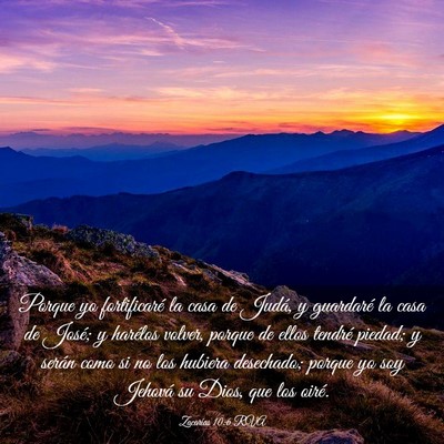 Picture 03 - Zacarías 10:6 RVA - Porque yo fortificaré la casa de Judá, y - Bible Verse Picture