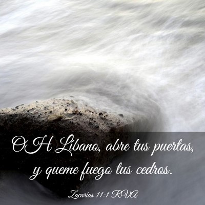 Picture 03 - Zacarías 11:1 RVA - OH Líbano, abre tus puertas, y queme fuego tus - Bible Verse Picture