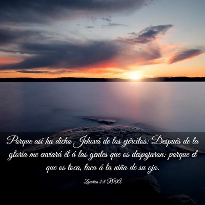 Picture 03 - Zacarías 2:8 RVA - Porque así ha dicho Jehová de los ejércitos: - Bible Verse Picture