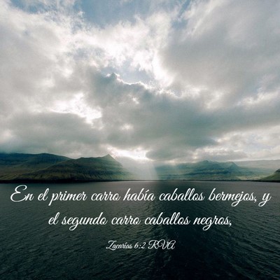 Picture 03 - Zacarías 6:2 RVA - En el primer carro había caballos bermejos, y el - Bible Verse Picture