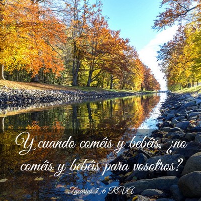 Picture 03 - Zacarías 7:6 RVA - Y cuando coméis y bebéis, ¿no coméis y - Bible Verse Picture