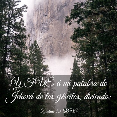 Picture 03 - Zacarías 8:1 RVA - Y FUÉ á mí palabra de Jehová de los - Bible Verse Picture