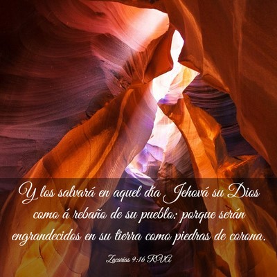 Picture 03 - Zacarías 9:16 RVA - Y los salvará en aquel día Jehová su Dios como - Bible Verse Picture