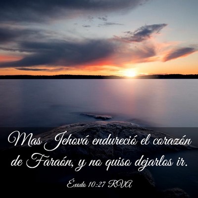 Picture 03 - Éxodo 10:27 RVA - Mas Jehová endureció el corazón de Faraón, y - Bible Verse Picture