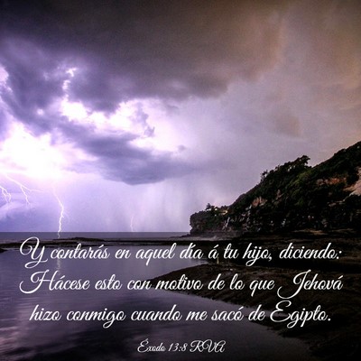 Picture 03 - Éxodo 13:8 RVA - Y contarás en aquel día á tu hijo, diciendo: - Bible Verse Picture