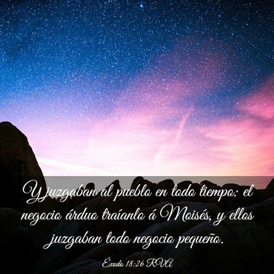 Picture 03 - Éxodo 18:26 RVA - Y juzgaban al pueblo en todo tiempo: el negocio - Bible Verse Picture