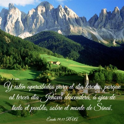 Picture 03 - Éxodo 19:11 RVA - Y estén apercibidos para el día tercero, porque - Bible Verse Picture