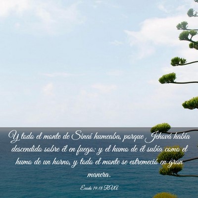 Picture 03 - Éxodo 19:18 RVA - Y todo el monte de Sinaí humeaba, porque Jehová - Bible Verse Picture