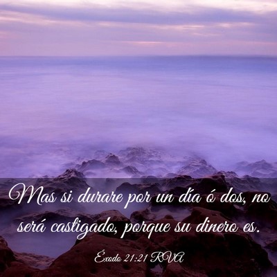 Picture 03 - Éxodo 21:21 RVA - Mas si durare por un día ó dos, no será - Bible Verse Picture