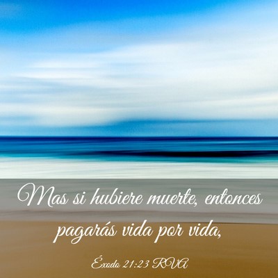 Picture 03 - Éxodo 21:23 RVA - Mas si hubiere muerte, entonces pagarás vida por - Bible Verse Picture