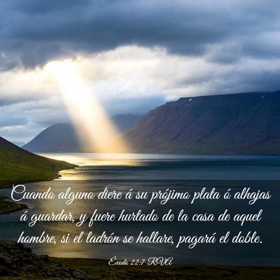 Picture 03 - Éxodo 22:7 RVA - Cuando alguno diere á su prójimo plata ó - Bible Verse Picture