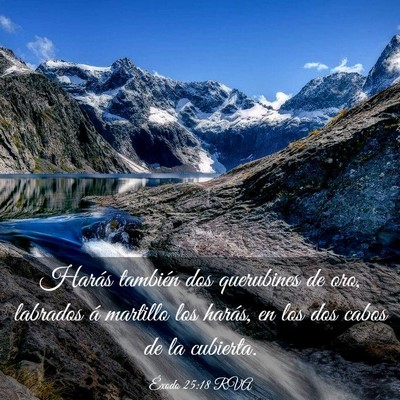 Picture 03 - Éxodo 25:18 RVA - Harás también dos querubines de oro, labrados - Bible Verse Picture