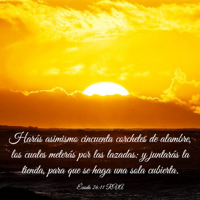 Picture 03 - Éxodo 26:11 RVA - Harás asimismo cincuenta corchetes de alambre, - Bible Verse Picture
