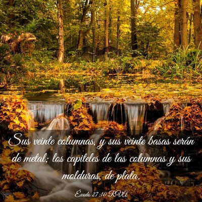 Picture 03 - Éxodo 27:10 RVA - Sus veinte columnas, y sus veinte basas serán de - Bible Verse Picture