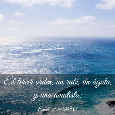 Picture 03 - Éxodo 28:19 RVA - El tercer orden, un rubí, un ágata, y una - Bible Verse Picture