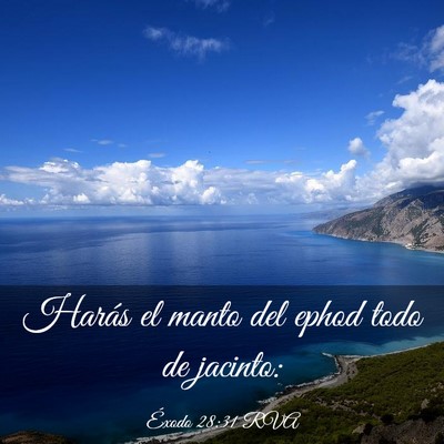 Picture 03 - Éxodo 28:31 RVA - Harás el manto del ephod todo de - Bible Verse Picture