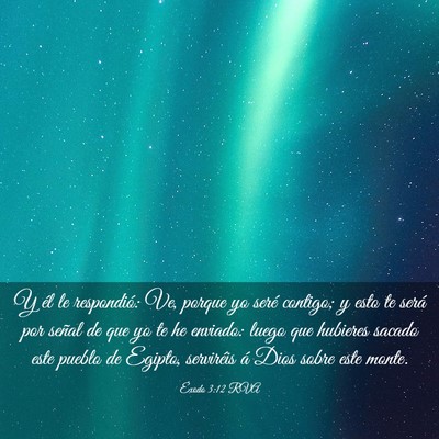 Picture 03 - Éxodo 3:12 RVA - Y él le respondió: Ve, porque yo seré contigo; - Bible Verse Picture