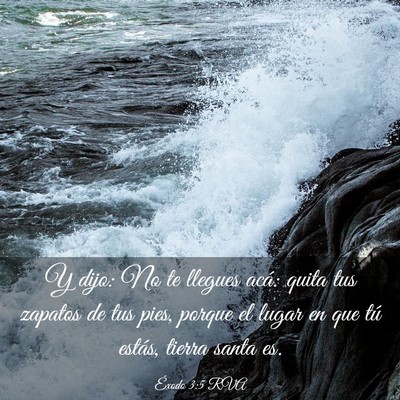Picture 03 - Éxodo 3:5 RVA - Y dijo: No te llegues acá: quita tus zapatos de - Bible Verse Picture