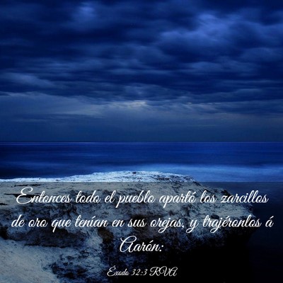 Picture 03 - Éxodo 32:3 RVA - Entonces todo el pueblo apartó los zarcillos de - Bible Verse Picture