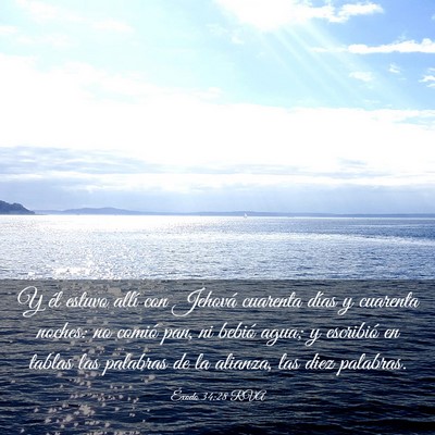 Picture 03 - Éxodo 34:28 RVA - Y él estuvo allí con Jehová cuarenta días y - Bible Verse Picture