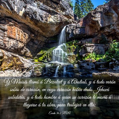 Picture 03 - Éxodo 36:2 RVA - Y Moisés llamó á Bezaleel y á Aholiab, y á - Bible Verse Picture