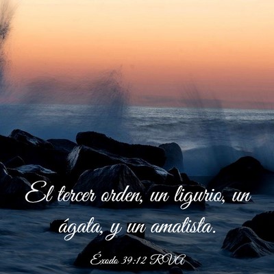 Picture 03 - Éxodo 39:12 RVA - El tercer orden, un ligurio, un ágata, y un - Bible Verse Picture