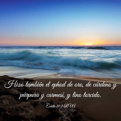 Picture 03 - Éxodo 39:2 RVA - Hizo también el ephod de oro, de cárdeno y - Bible Verse Picture