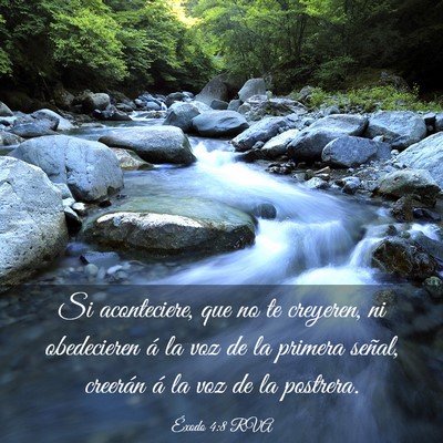 Picture 03 - Éxodo 4:8 RVA - Si aconteciere, que no te creyeren, ni - Bible Verse Picture