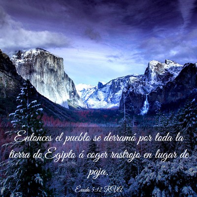 Picture 03 - Éxodo 5:12 RVA - Entonces el pueblo se derramó por toda la tierra - Bible Verse Picture
