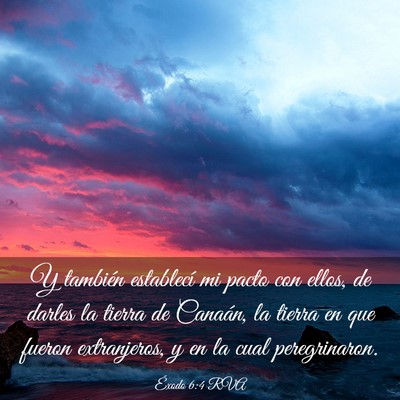 Picture 03 - Éxodo 6:4 RVA - Y también establecí mi pacto con ellos, de - Bible Verse Picture