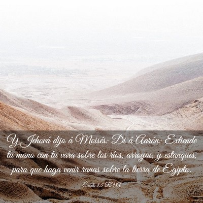 Picture 03 - Éxodo 8:5 RVA - Y Jehová dijo á Moisés: Di á Aarón: Extiende - Bible Verse Picture
