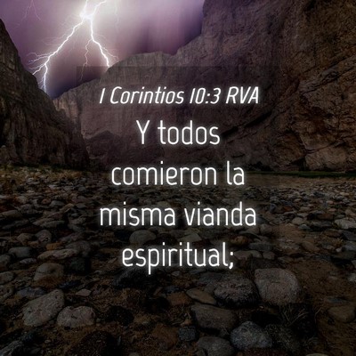 Picture 04 - 1 Corintios 10:3 RVA - Y todos comieron la misma vianda - Bible Verse Picture