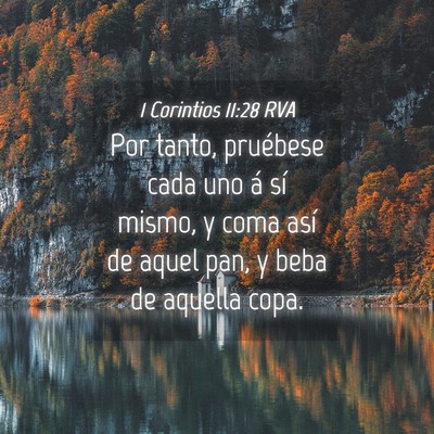 Picture 04 - 1 Corintios 11:28 RVA - Por tanto, pruébese cada uno á sí mismo, y - Bible Verse Picture