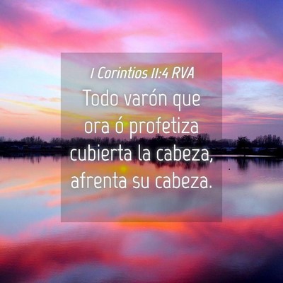 Picture 04 - 1 Corintios 11:4 RVA - Todo varón que ora ó profetiza cubierta la - Bible Verse Picture