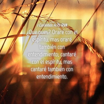 Picture 04 - 1 Corintios 14:15 RVA - ¿Qué pues? Oraré con el espíritu, mas oraré - Bible Verse Picture