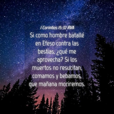 Picture 04 - 1 Corintios 15:32 RVA - Si como hombre batallé en Efeso contra las - Bible Verse Picture