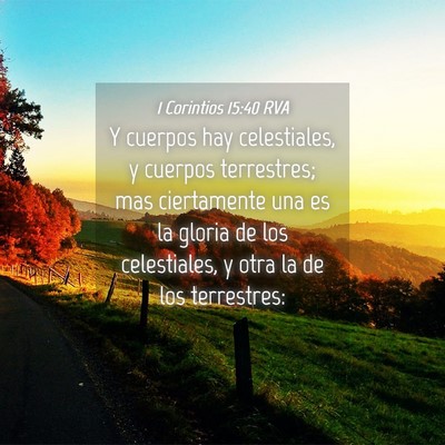 Picture 04 - 1 Corintios 15:40 RVA - Y cuerpos hay celestiales, y cuerpos terrestres; - Bible Verse Picture
