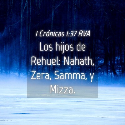 Picture 04 - 1 Crónicas 1:37 RVA - Los hijos de Rehuel: Nahath, Zera, Samma, y - Bible Verse Picture