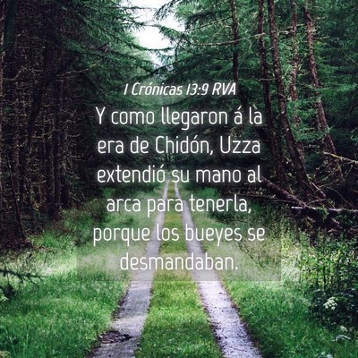 Picture 04 - 1 Crónicas 13:9 RVA - Y como llegaron á la era de Chidón, Uzza - Bible Verse Picture