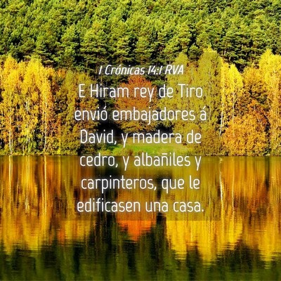 Picture 04 - 1 Crónicas 14:1 RVA - E Hiram rey de Tiro envió embajadores á David, - Bible Verse Picture