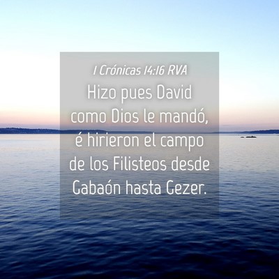 Picture 04 - 1 Crónicas 14:16 RVA - Hizo pues David como Dios le mandó, é hirieron - Bible Verse Picture