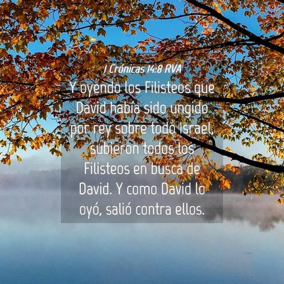 Picture 04 - 1 Crónicas 14:8 RVA - Y oyendo los Filisteos que David había sido - Bible Verse Picture