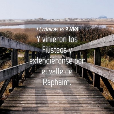 Picture 04 - 1 Crónicas 14:9 RVA - Y vinieron los Filisteos y extendiéronse por el - Bible Verse Picture
