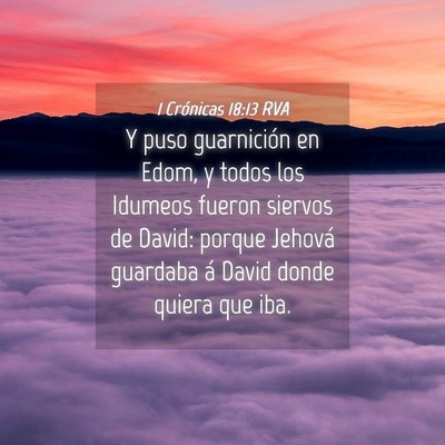 Picture 04 - 1 Crónicas 18:13 RVA - Y puso guarnición en Edom, y todos los Idumeos - Bible Verse Picture